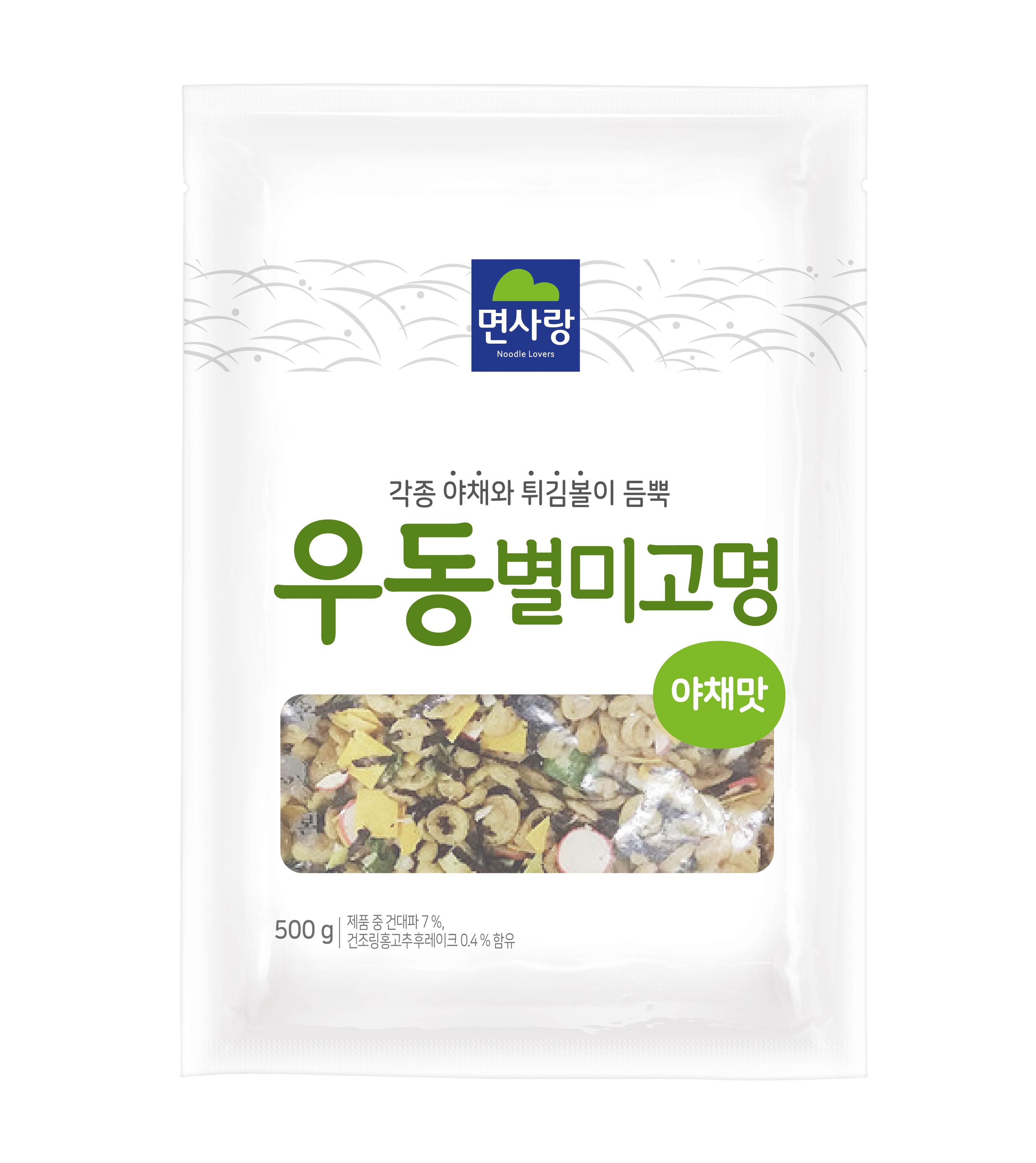 고명(우동별미(야채맛)면사랑,500g)