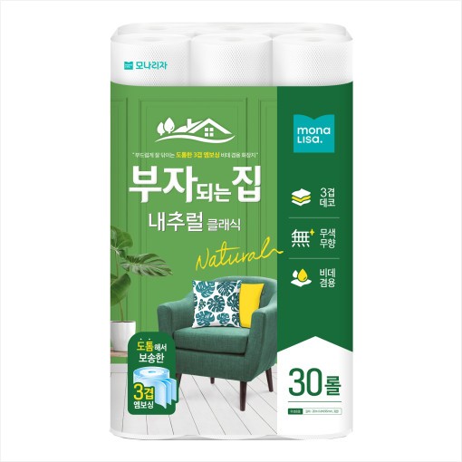 롤화장지(내추럴클래식,부자되는집,30롤)