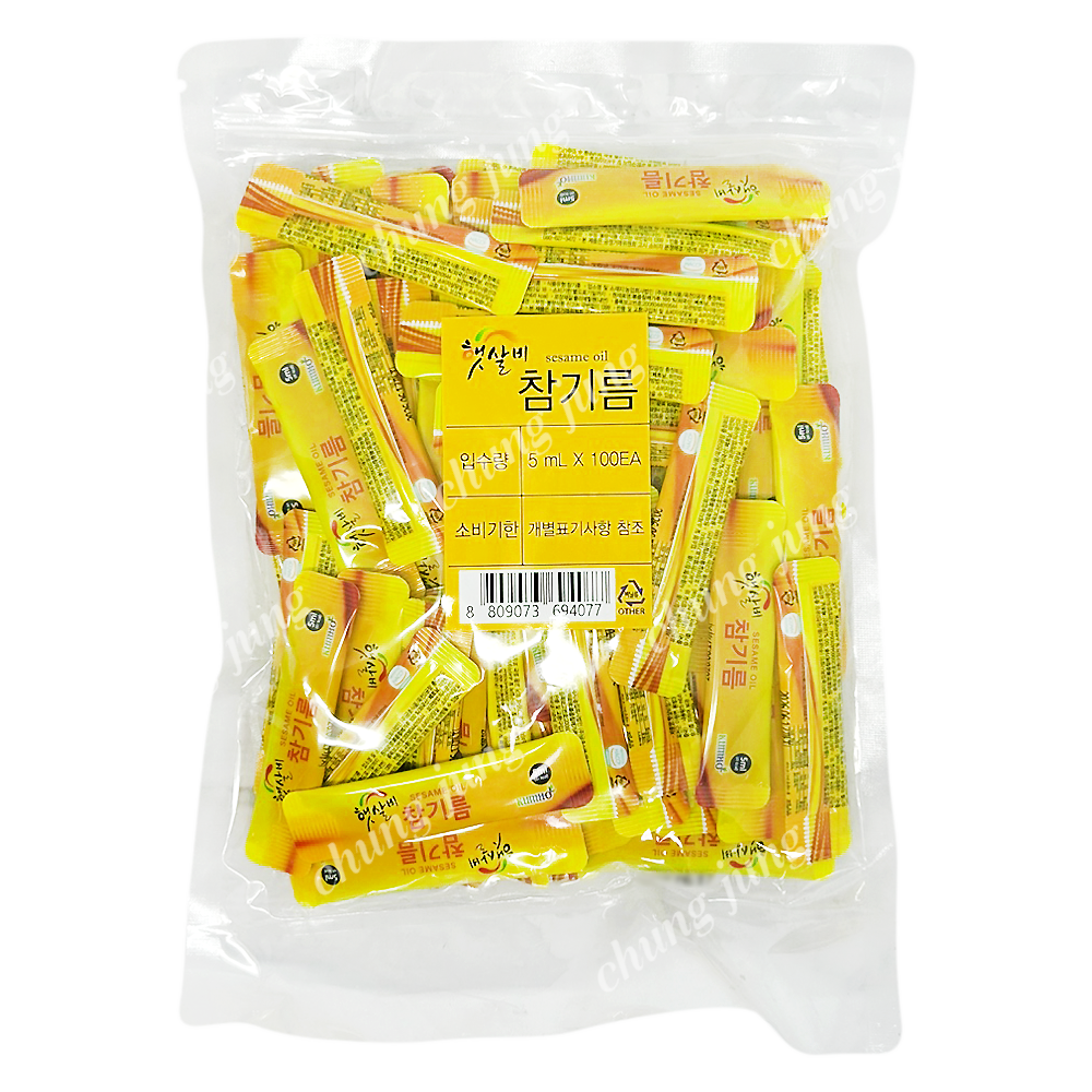 참기름(일회용,수입100%,햇살비,5mL*100입)