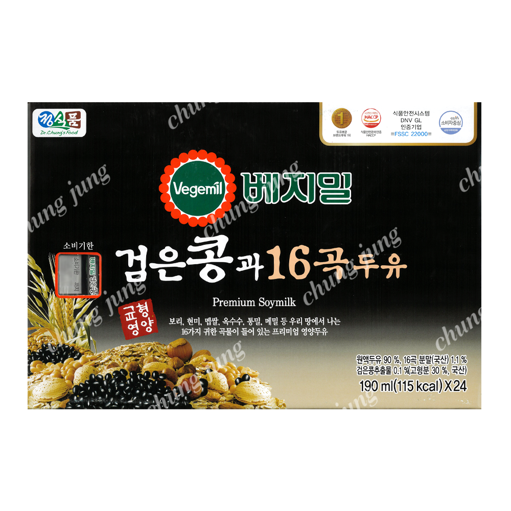 두유(검은콩과16곡,베지밀,190ml*24입)