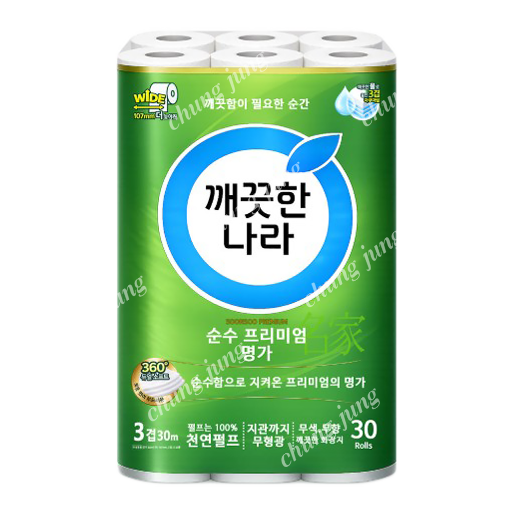 롤화장지(깨끗한나라순수프리미엄명가,3겹,30롤)
