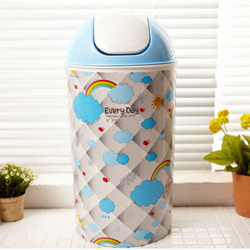 PSW/구름홀로그램원형스윙휴지통대